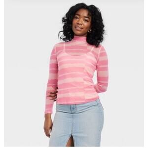 House of Aama Black History Month Target 2-piece Pink Mesh shirt set, Women’s L